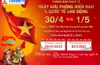 THÔNG BÁO NGHỈ LỄ 30/4 VÀ 1/5