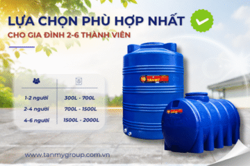 GIA ĐÌNH 2-6 THÀNH VIÊN NÊN DÙNG BỒN NHỰA BAO NHIÊU LÍT?
