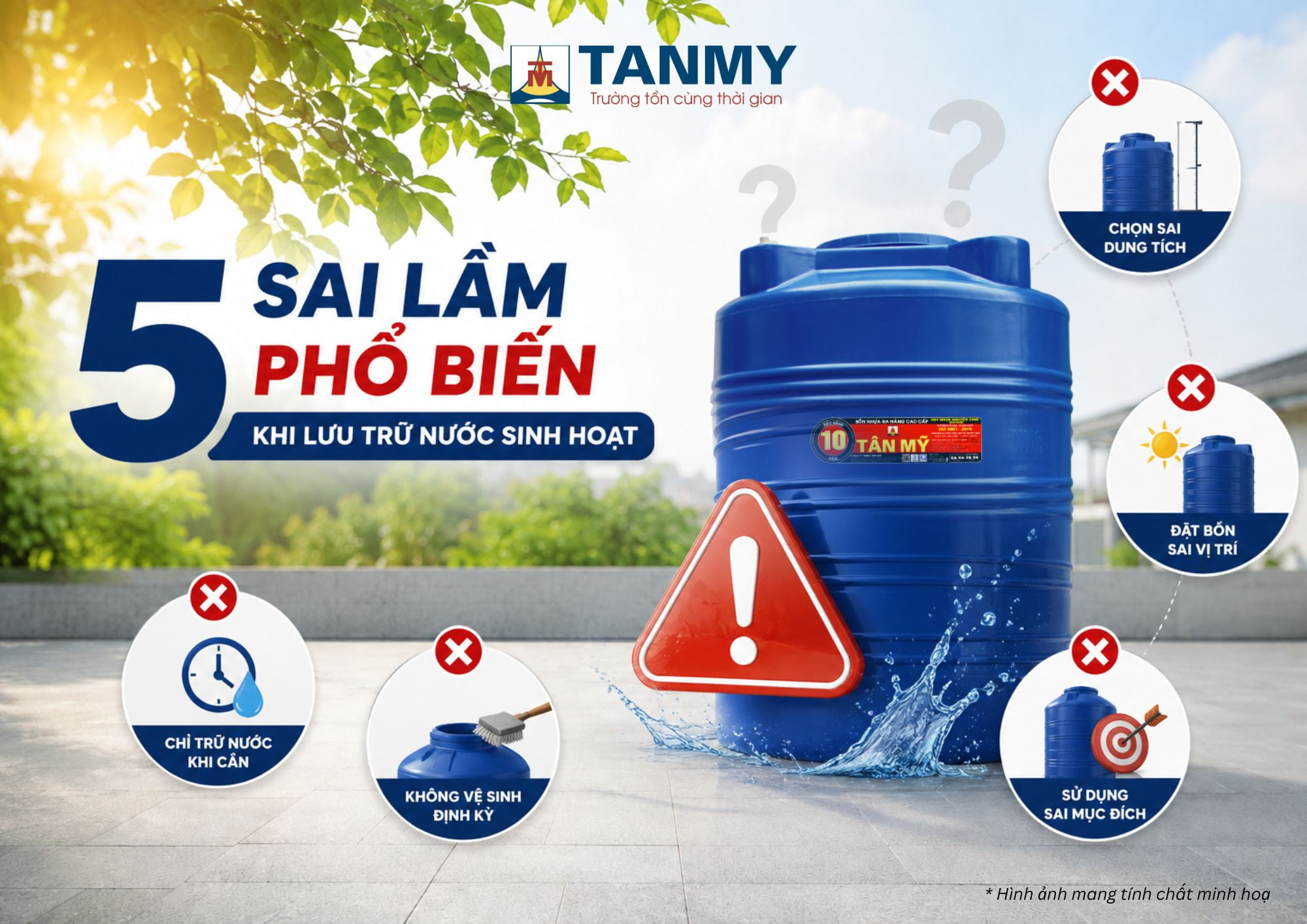 5 sai lầm phổ biến khi lưu trữ nước sinh hoạt trong gia đình